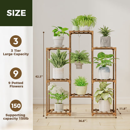 Outdoor Plant Stand Indoor Plant Rack Plant Shelf Wood Outdoor Tiered Plant Shelf for Multiple Plants Ladder Plant Holder